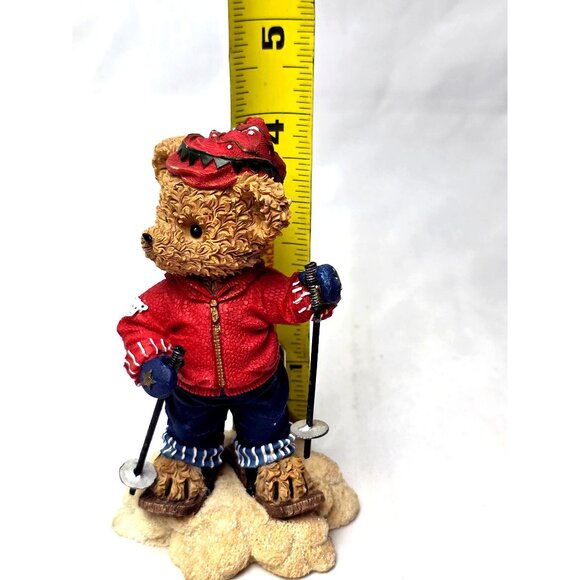 Kuddles Korner Bear Skiing Figurine Statue January 11804 Home Interiors 2002 - Picture 10 of 10